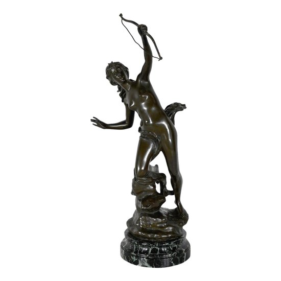 Bronze « Diane Chasseresse », signé J. Garnier – 2ème moitié du XIXe