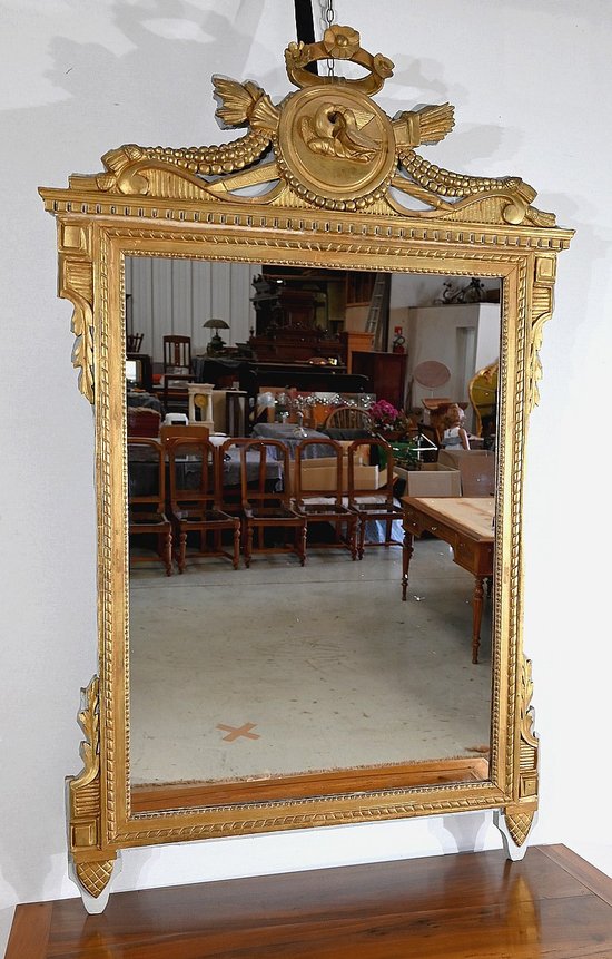 Specchio in legno dorato, stile Luigi XVI - Fine XIX secolo