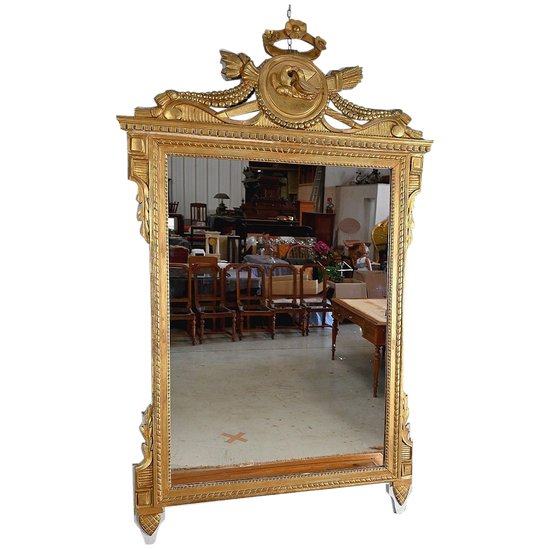 Miroir en Bois Doré, style Louis XVI – Fin XIXe