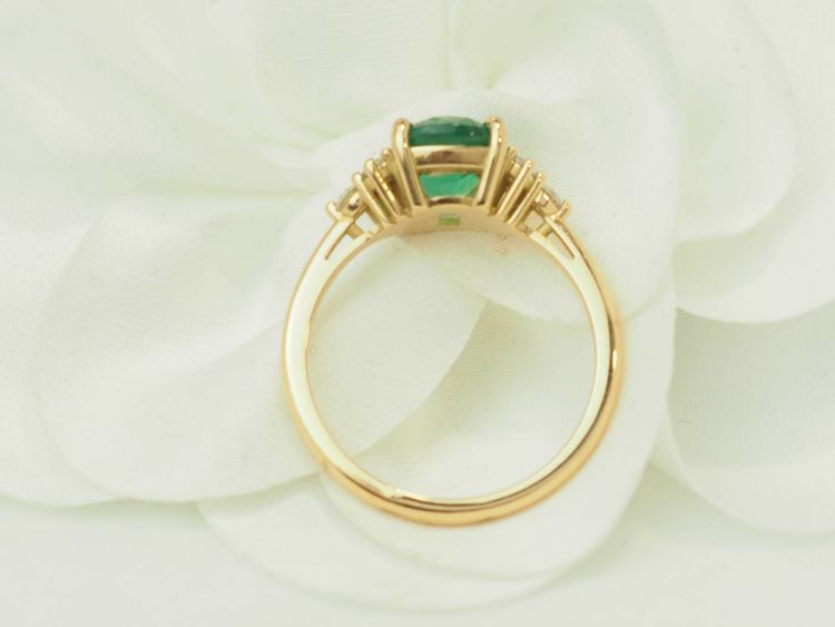 Bague Émeraude Brésil 2cts Diamants Or Jaune 18kt