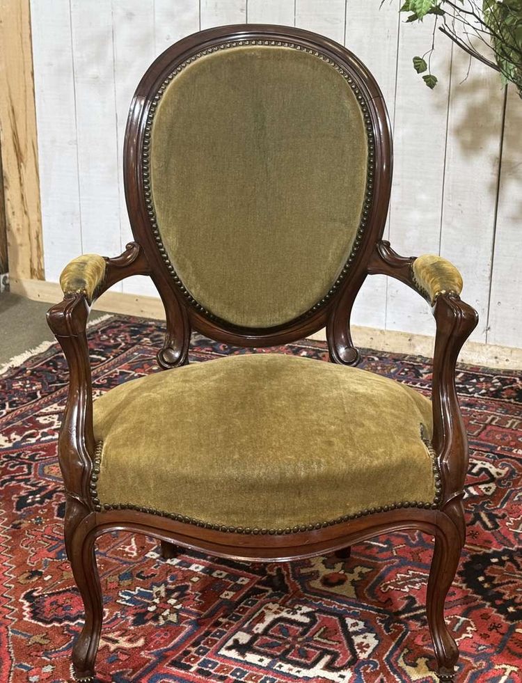 Paire de fauteuils Napoléon III XIXème en acajou