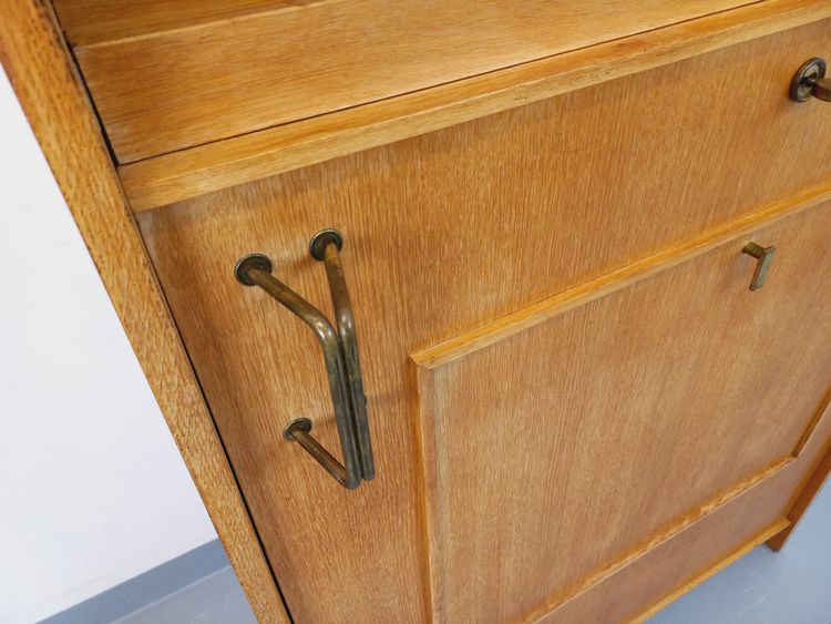 Vintage bookcase with oak side table from the 60s
