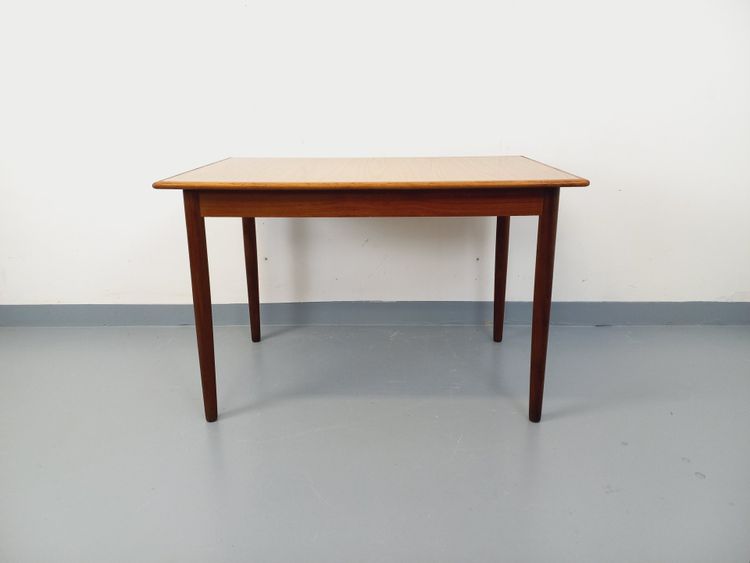 Rectangular Scandinavian-style vintage dining table in teak and melamine from the 50s and 60s