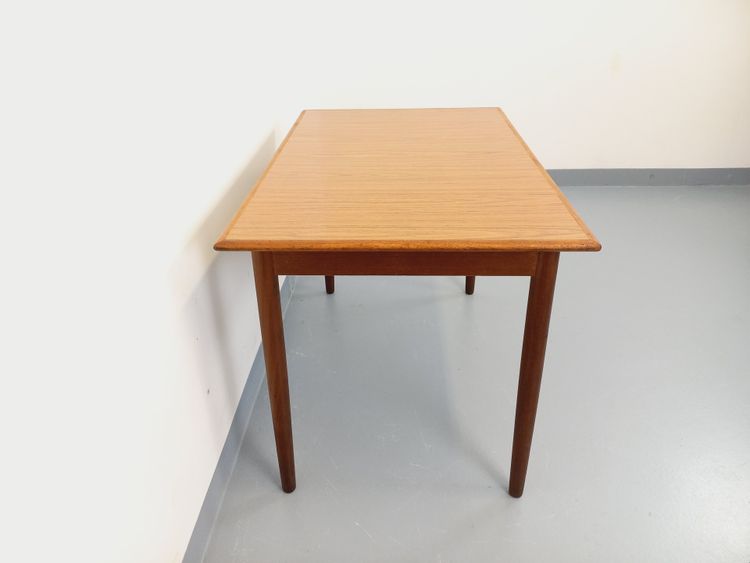 Rectangular Scandinavian-style vintage dining table in teak and melamine from the 50s and 60s
