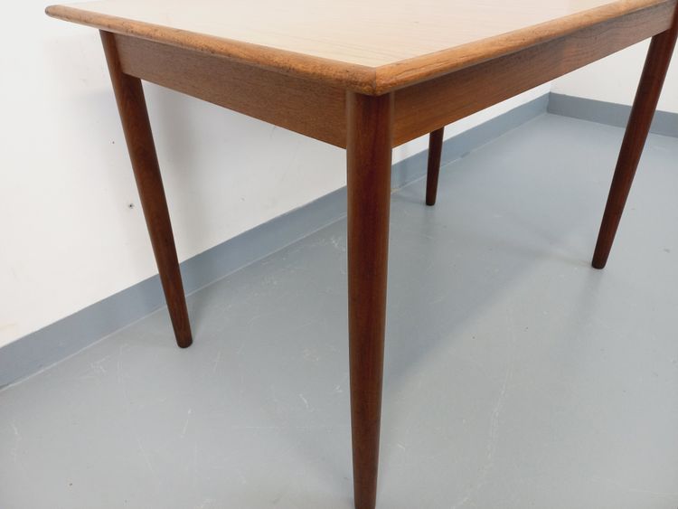 Rectangular Scandinavian-style vintage dining table in teak and melamine from the 50s and 60s