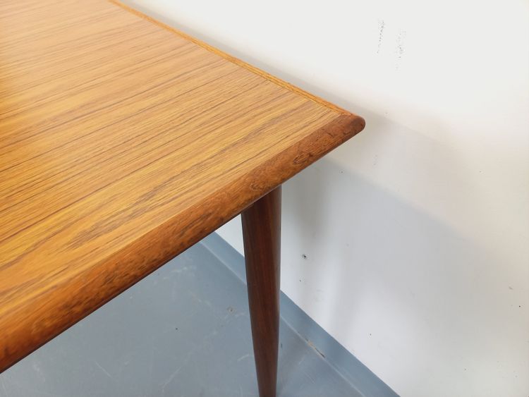 Rectangular Scandinavian-style vintage dining table in teak and melamine from the 50s and 60s