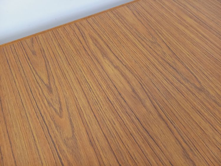 Rectangular Scandinavian-style vintage dining table in teak and melamine from the 50s and 60s