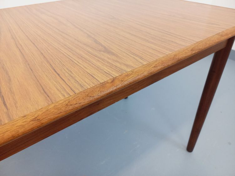 Rectangular Scandinavian-style vintage dining table in teak and melamine from the 50s and 60s