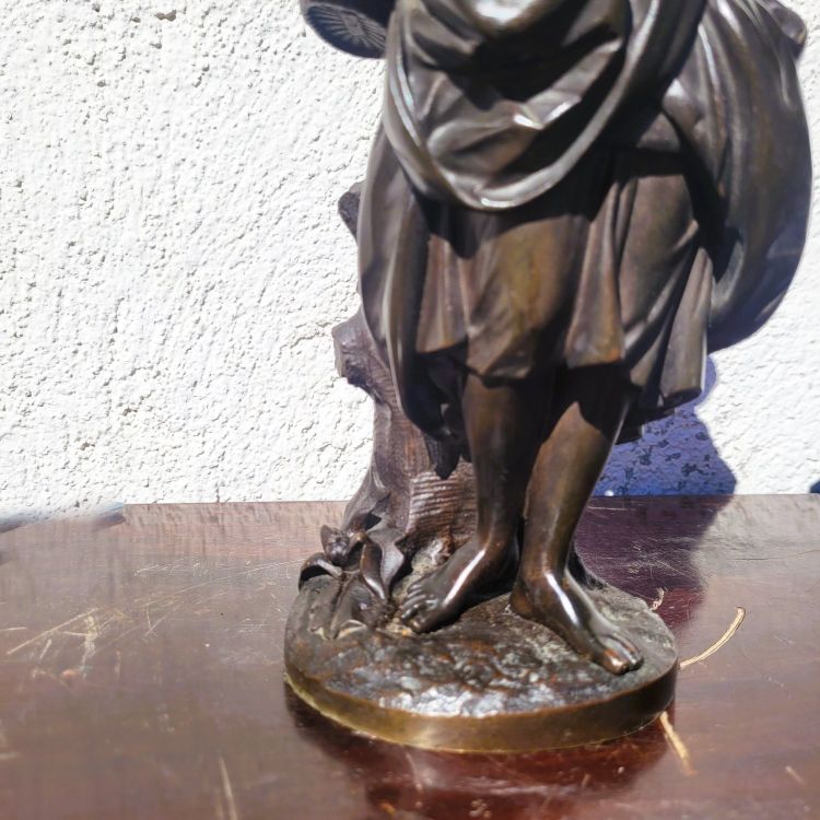 Couple of gallants in bronze, H 31cm, 19th century