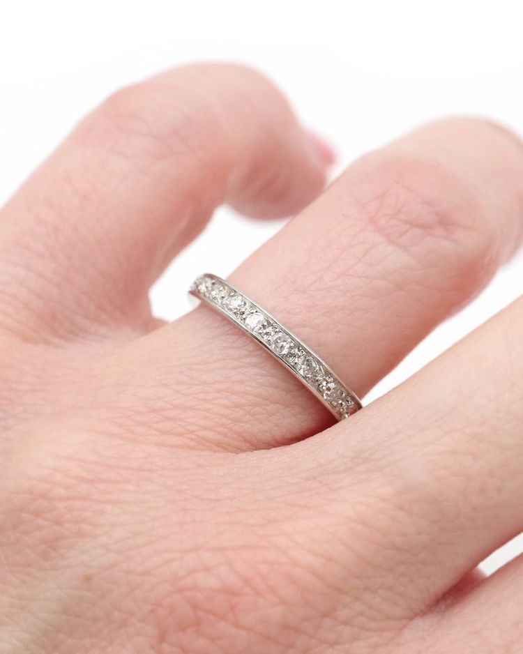 Fede americana da 0,60 ct in platino, fede di fidanzamento