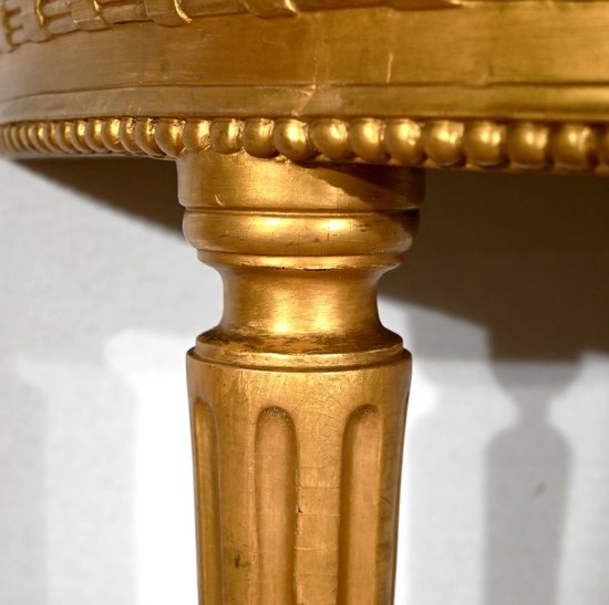 Consolle in Marmo e Legno Dorato, Stile Luigi XVI - Inizio XX Secolo