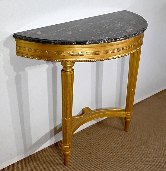 Consolle in Marmo e Legno Dorato, Stile Luigi XVI - Inizio XX Secolo