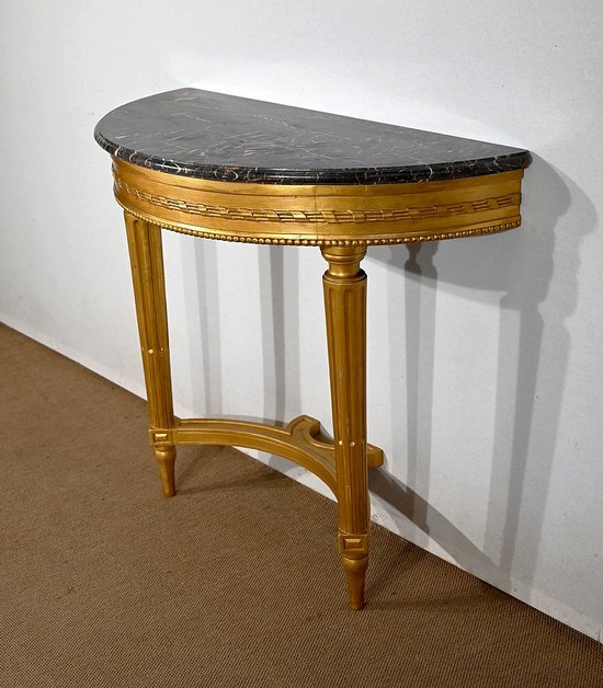 Consolle in Marmo e Legno Dorato, Stile Luigi XVI - Inizio XX Secolo