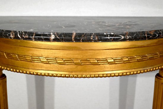 Consolle in Marmo e Legno Dorato, Stile Luigi XVI - Inizio XX Secolo