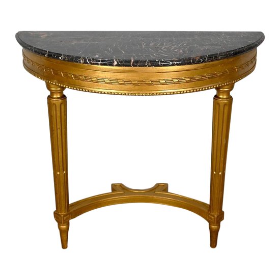 Console en Marbre et Bois Doré, style Louis XVI – Début XXe