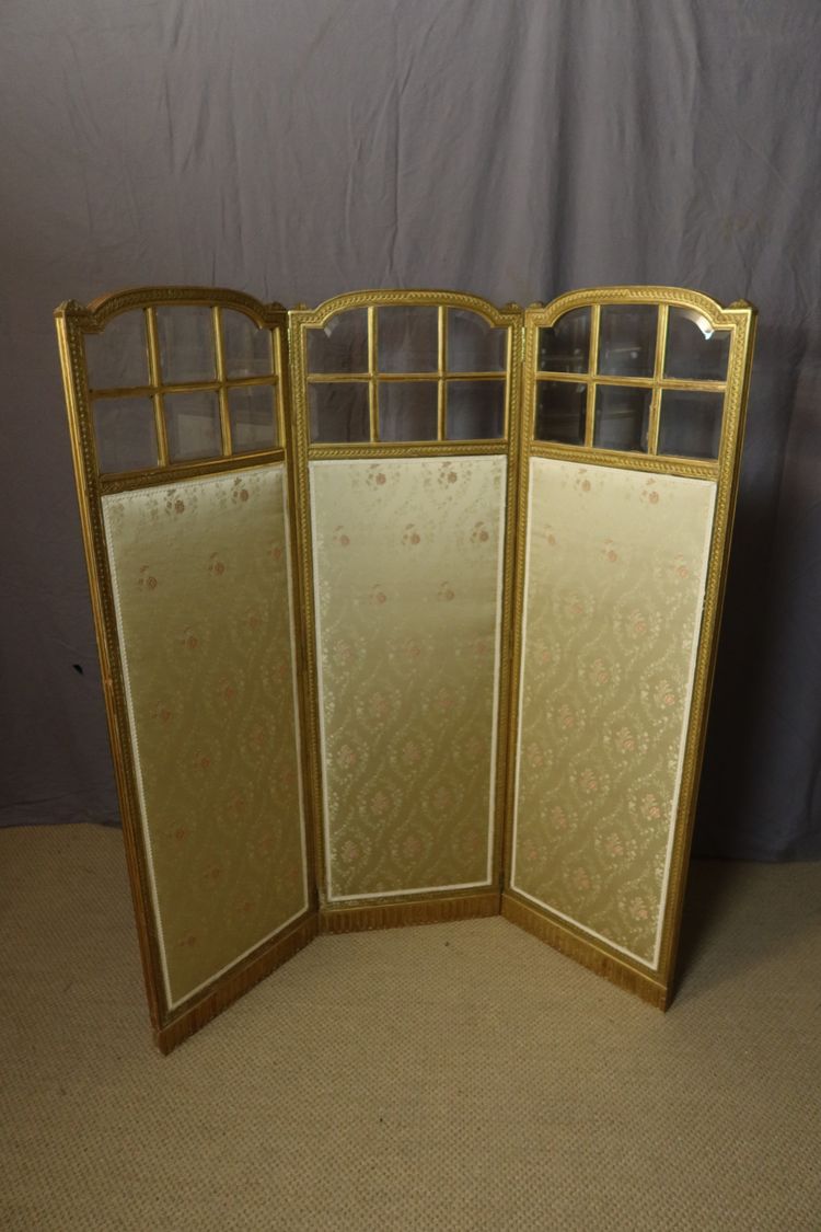 Paravento Napoleone III in legno dorato