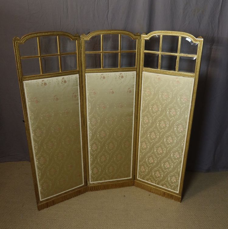 Paravento Napoleone III in legno dorato