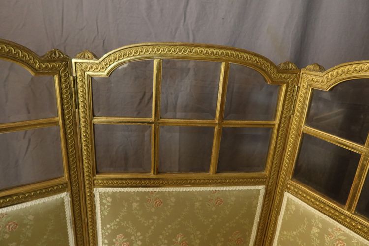 Paravento Napoleone III in legno dorato