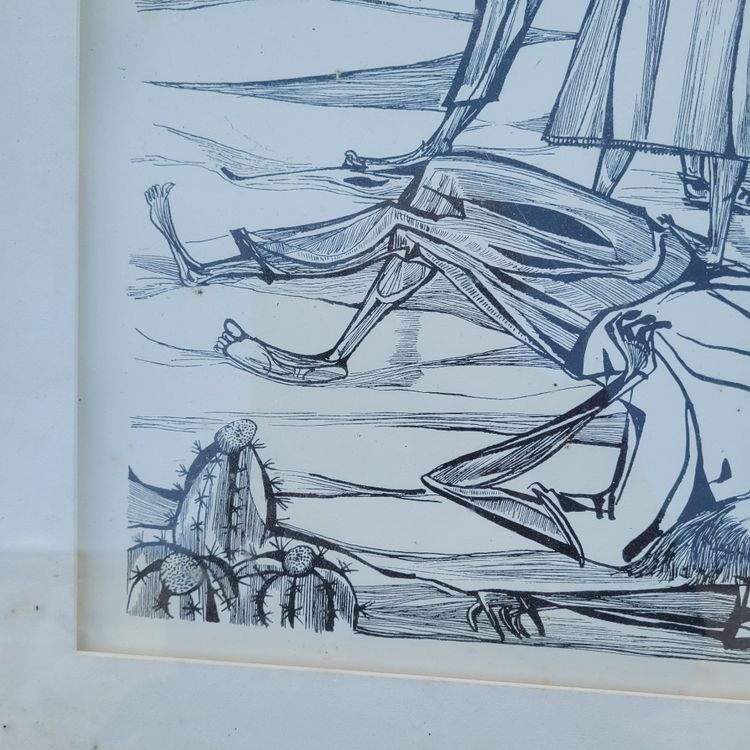 tableau dessin de Cangaceiro  signé Aldemir Martins (1922-2006) Brésil