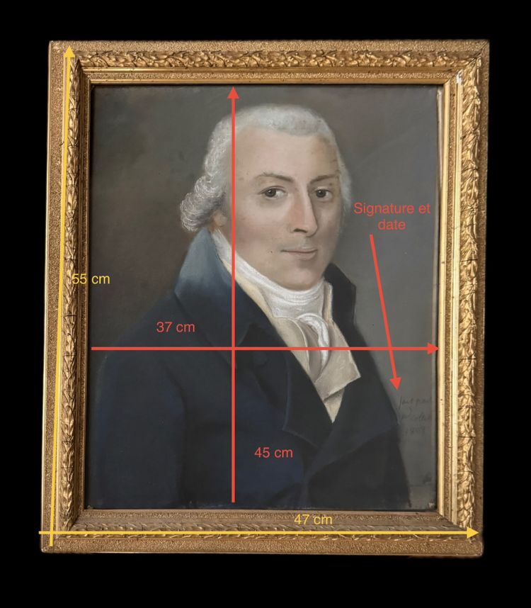 Portrait au pastel daté 1808