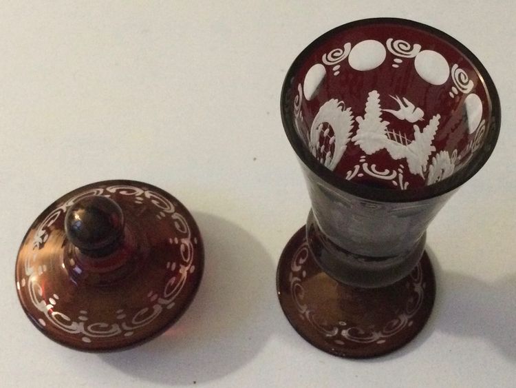 Miniature candle-holder, Bohemian crystal