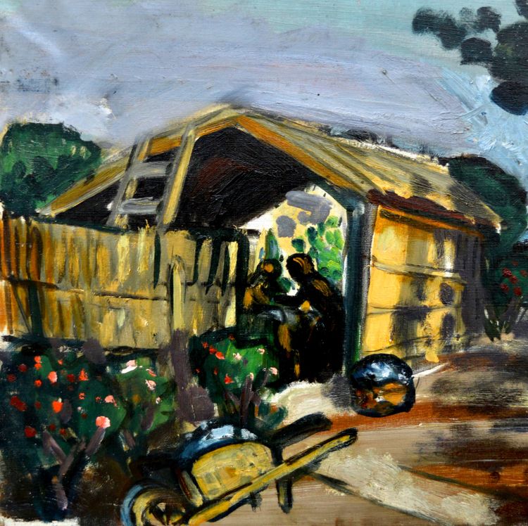 CHABAUD Auguste (1882-1955) « Le lavoir fleuri au Mas Martin, Graveson » Provence Avignon Alpilles