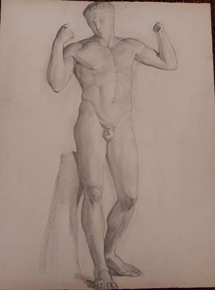 René Cottet  - (1902 - 1992) - 8 dessins académiques - 