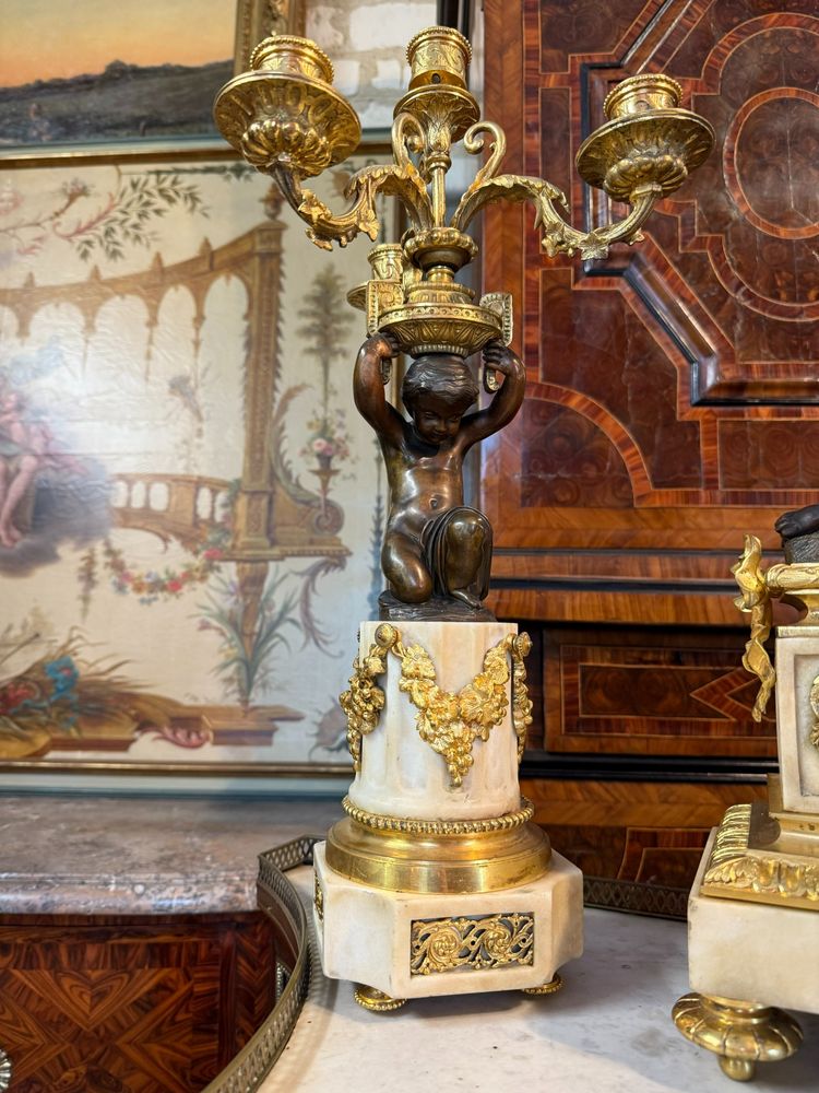 SCHORNSTEINGARNITUR NAPOLEON III RAINGO FRERES