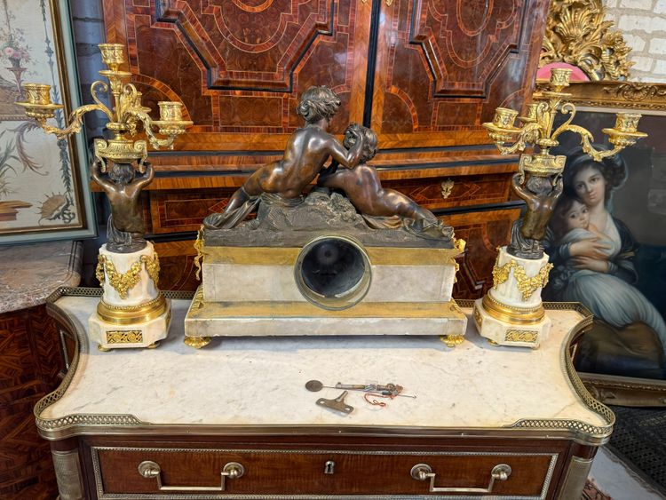 SCHORNSTEINGARNITUR NAPOLEON III RAINGO FRERES