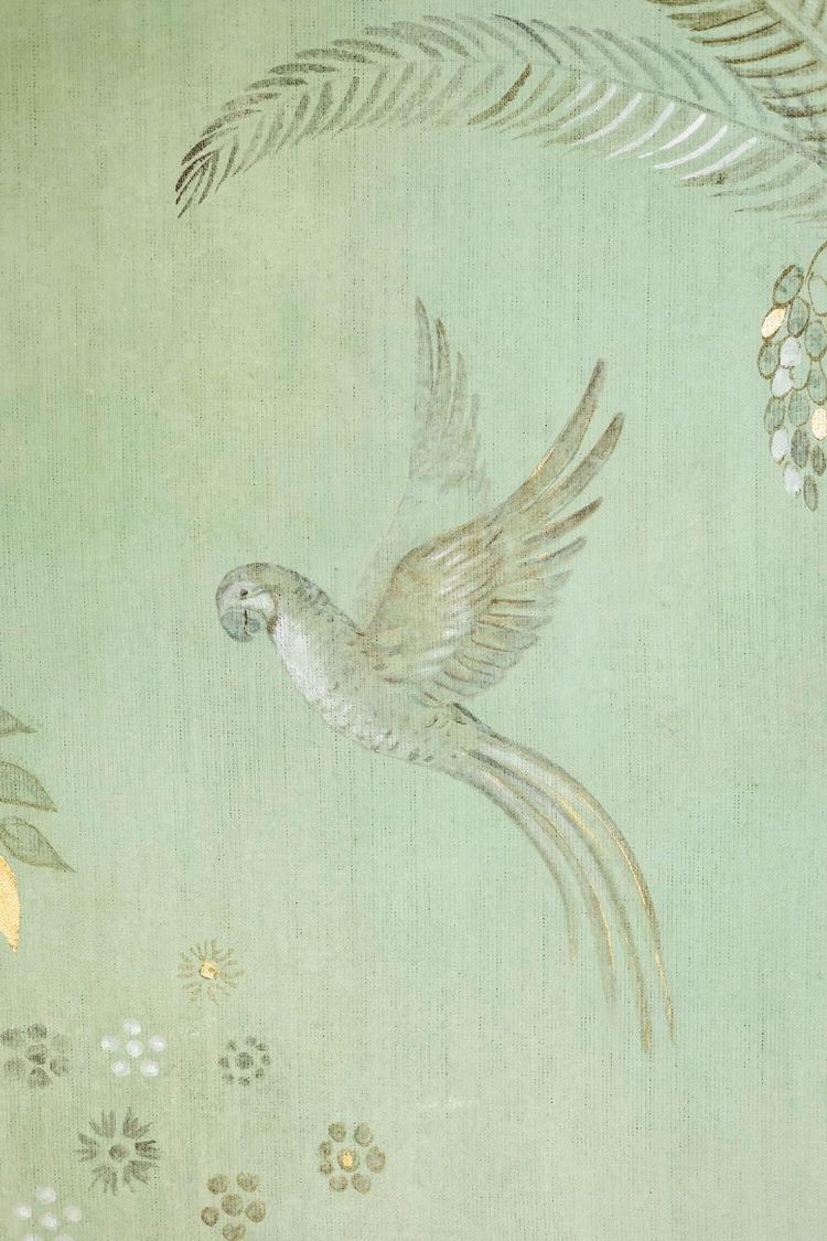 Bemalte Leinwand, oder dekoratives Panel, Papageien und Vogel. Zeitgenössisch. LS6782B1081