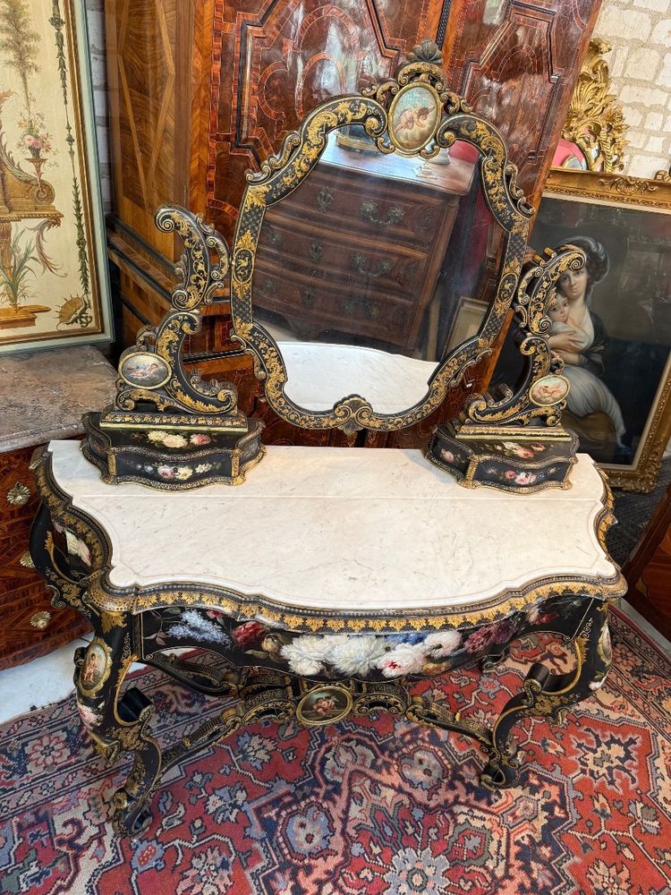 CONSOLE FORMANT COIFFEUSE D APPARAR NAPOLEON III