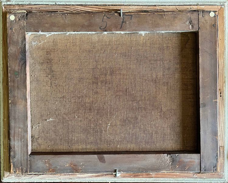 Tableau HST "La parc du château animé" Malmaison Rueil Bois Préau XIX°