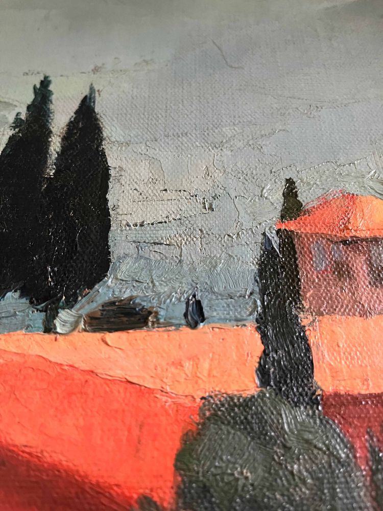 Tableau HSP "Paysage méditerranéen - Nice" 1935 Villa signé A. Deguene