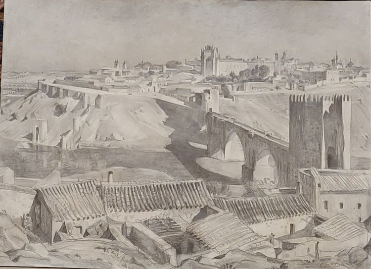 René Cottet  - (1902 - 1992) - Espagne - 3 dessins originaux - 1933
