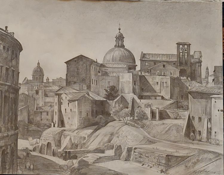 René Cottet  - (1902 - 1992) - Espagne - 3 dessins originaux - 1933