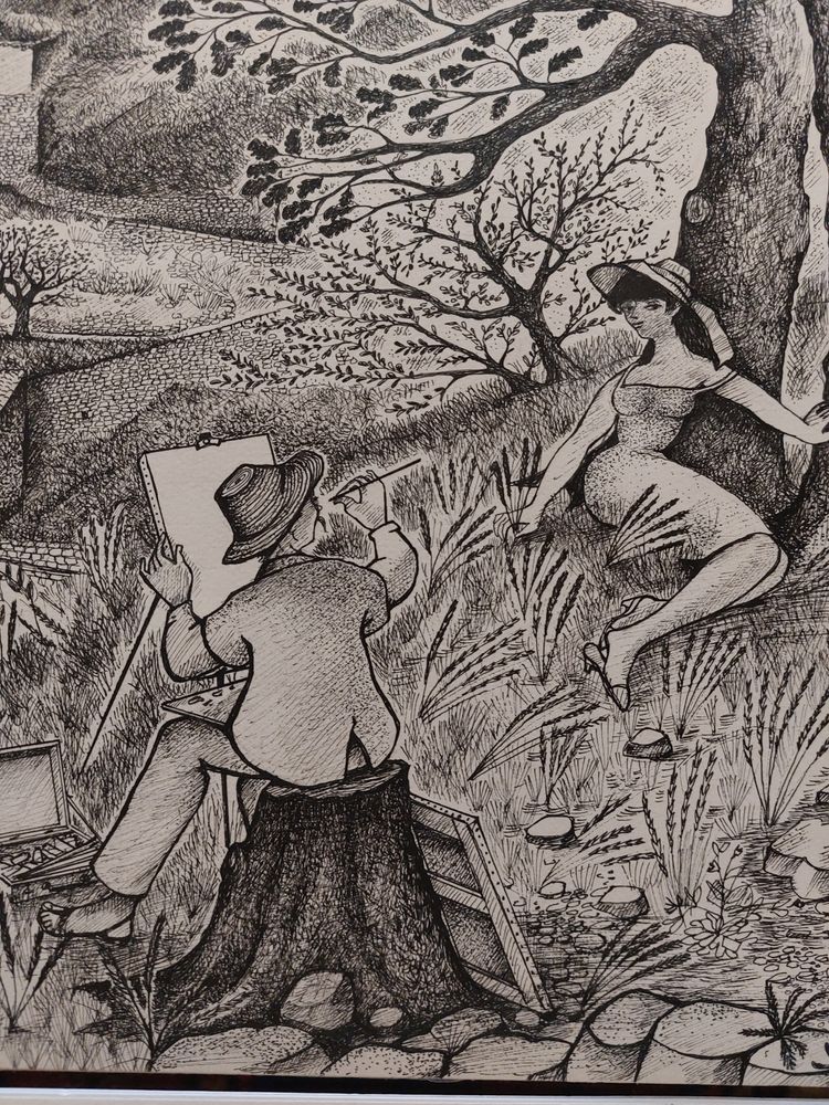 Remy HETREAU - (1913 - 2001) - 3 dessins - Brantes - Vaucluse
