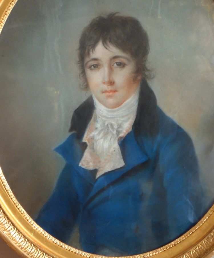 Ecole Française du début 19e siècle, portrait pastel d'un jeune aristocrate sous l'Empire