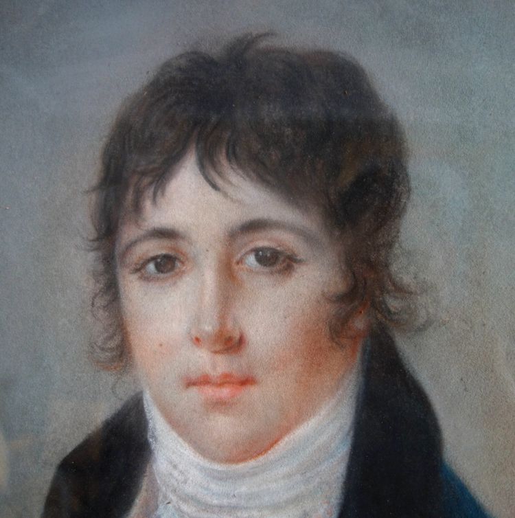 Ecole Française du début 19e siècle, portrait pastel d'un jeune aristocrate sous l'Empire