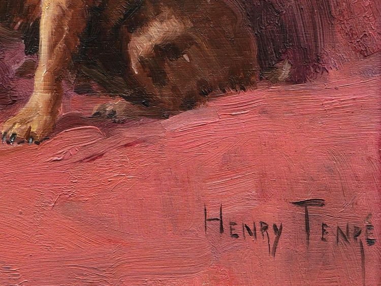 Charles Henry TENRÉ, Ritratto di cane Husky-Chi, dipinto