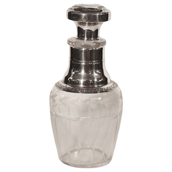Bouteille en cristal et argent massif 