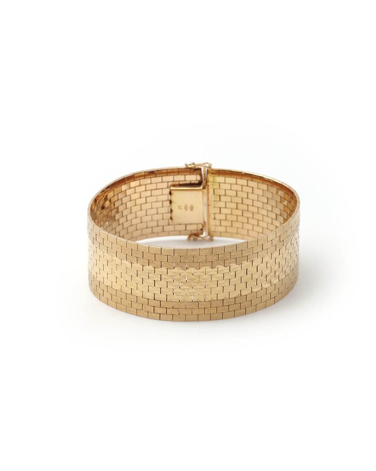 Bracciale italiano a nastro in oro 18 carati, bracciale a fascia, maglia flessibile
