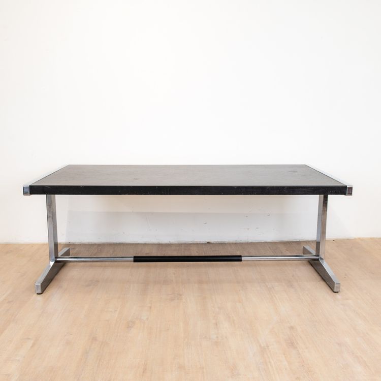 Dining Table, Steel H Frame circa 1980