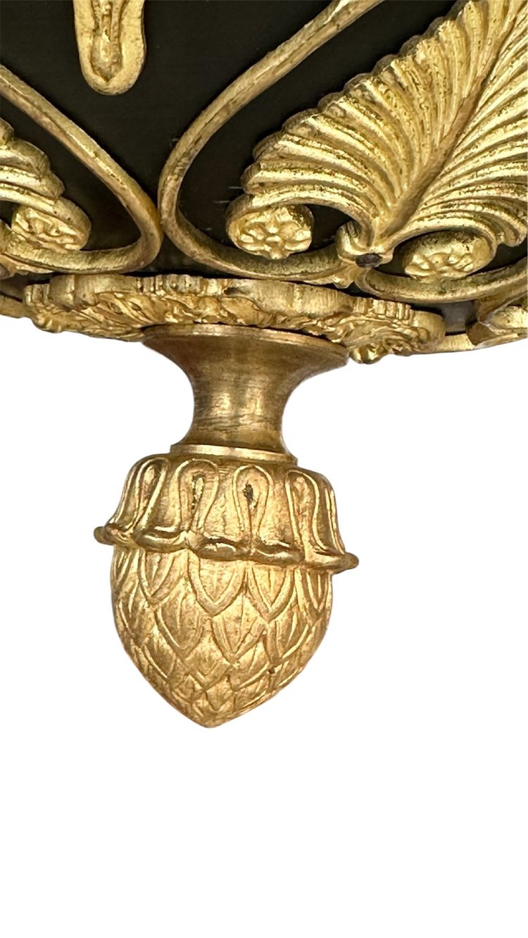 Ten-light gilded bronze Caryatid chandelier