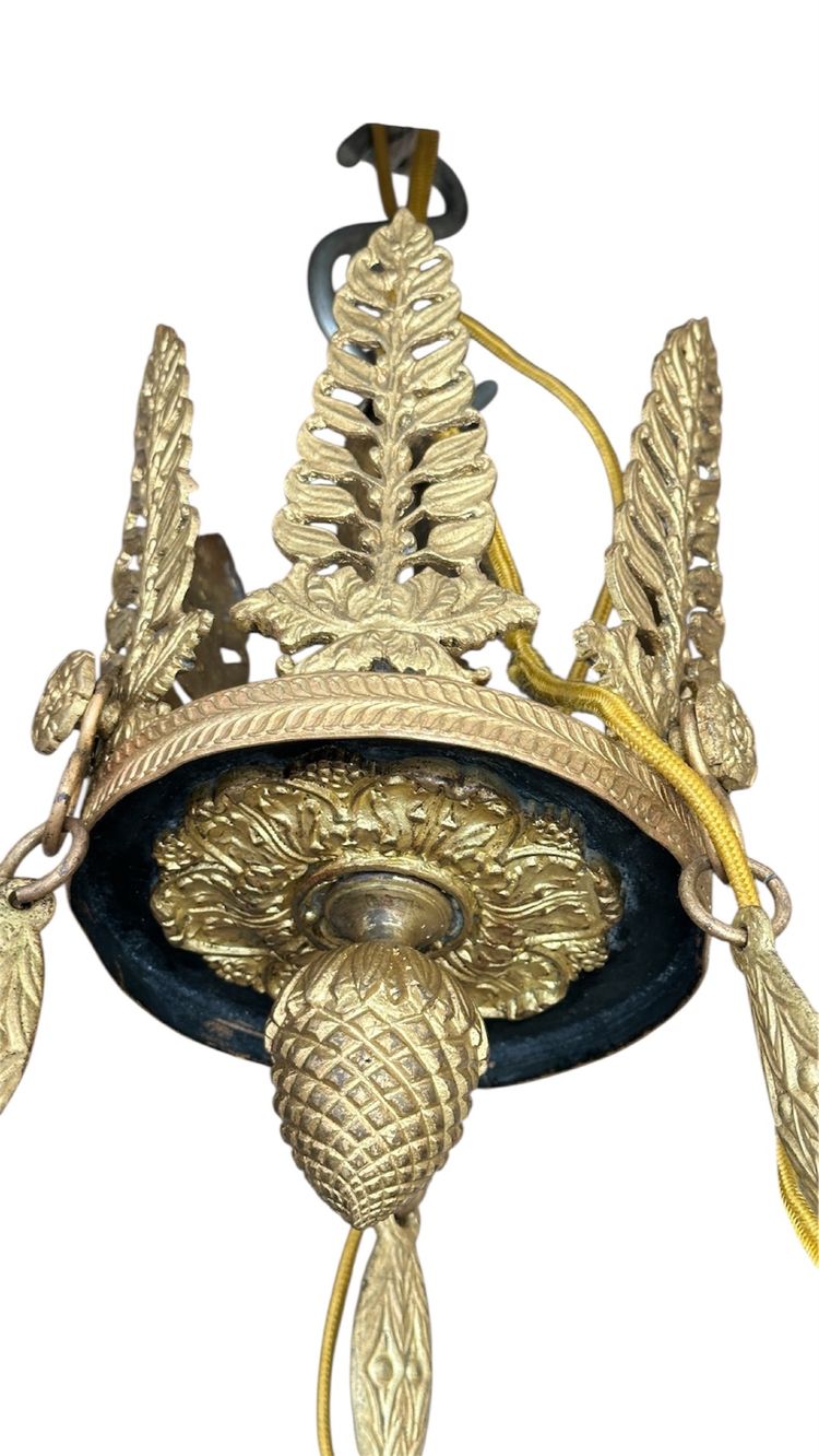 Ten-light gilded bronze Caryatid chandelier
