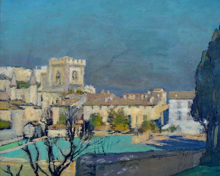 Paul de CASTRO (1882-1940)  " Chemin à Villeneuve lez Avignon " Provence France Paris