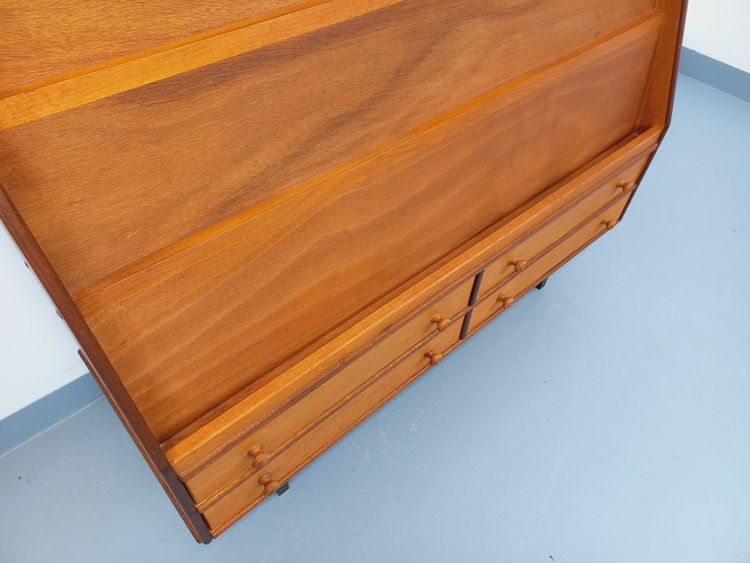 60's vintage wooden bookcase with drawers