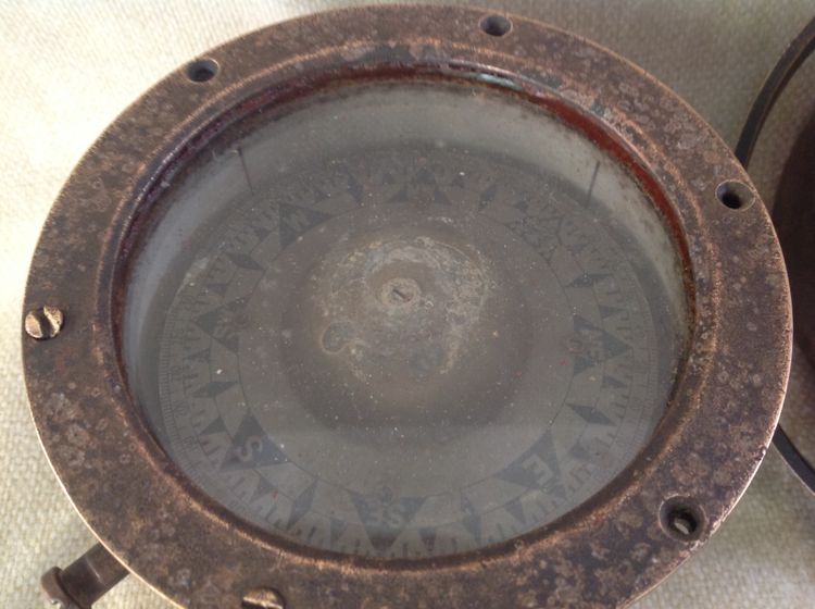 Set of two antique marine compasses