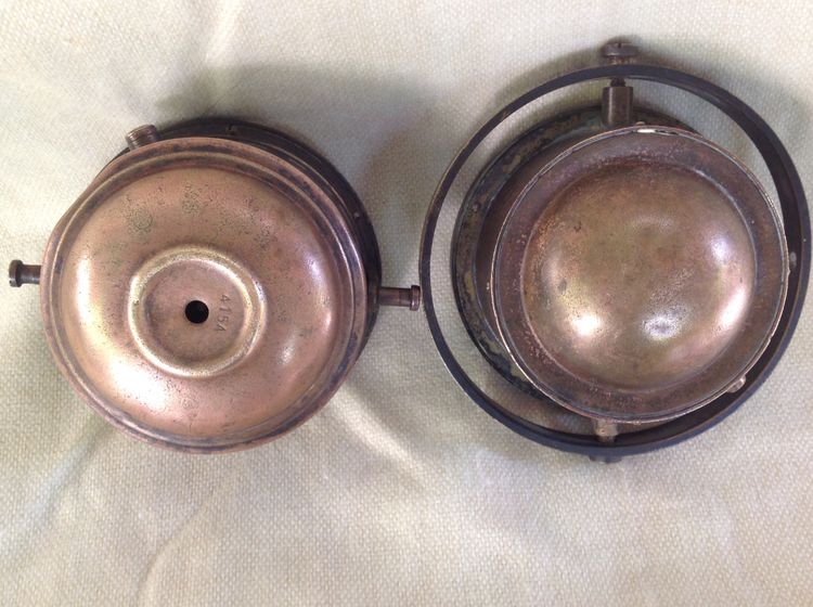 Set of two antique marine compasses