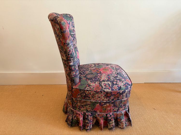 CHAUFFEUSE TISSU FLEURI DE STYLE NAPOLÉON III