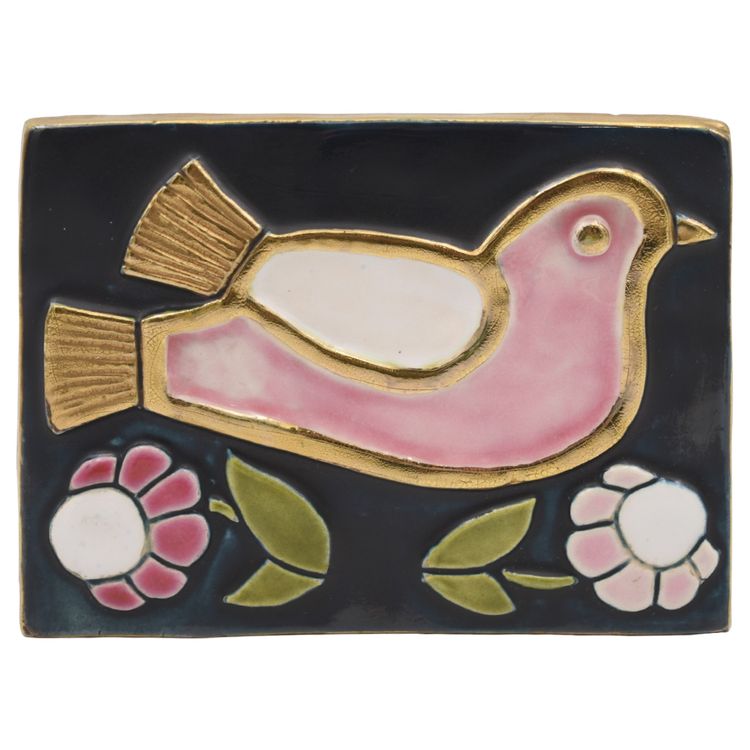 Scatola Mithé Espelt con disegno di uccelli